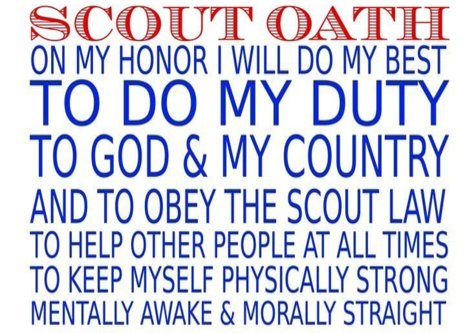 Printable Scout Oath And Law Customize and Print